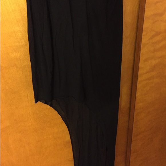 helmut Lang jersey knit black asymmetrical dress - Picture 4 of 8